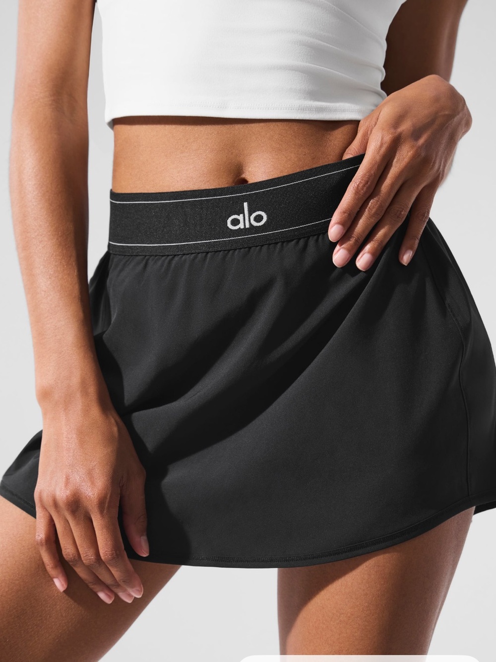 ALO Yoga Black Women's Athletic Skort with Branded Waistband